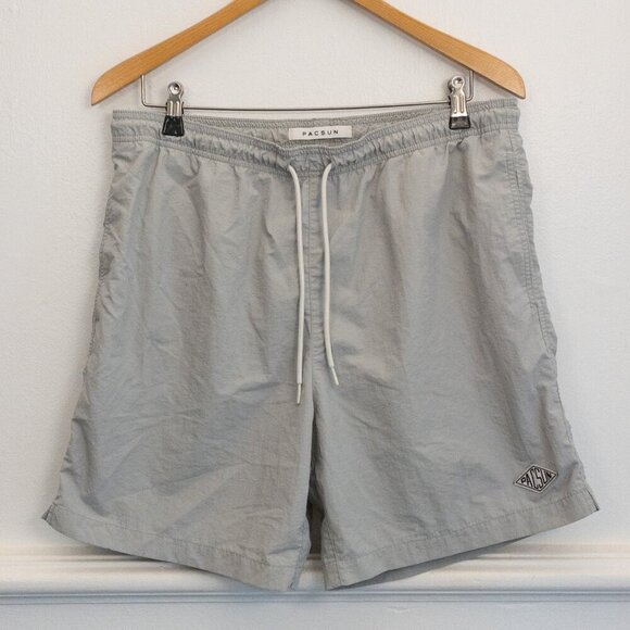PacSun Quick-Dry Swim Shorts – Light Gray, Size L - Picture 1 of 3